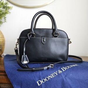 Dooney & Bourke Alto Small Shana Satchel Black Made in Italy + Coach Strap